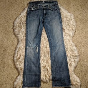 7 for all Mankind Distressed Bootcut Jeans - Sz 27